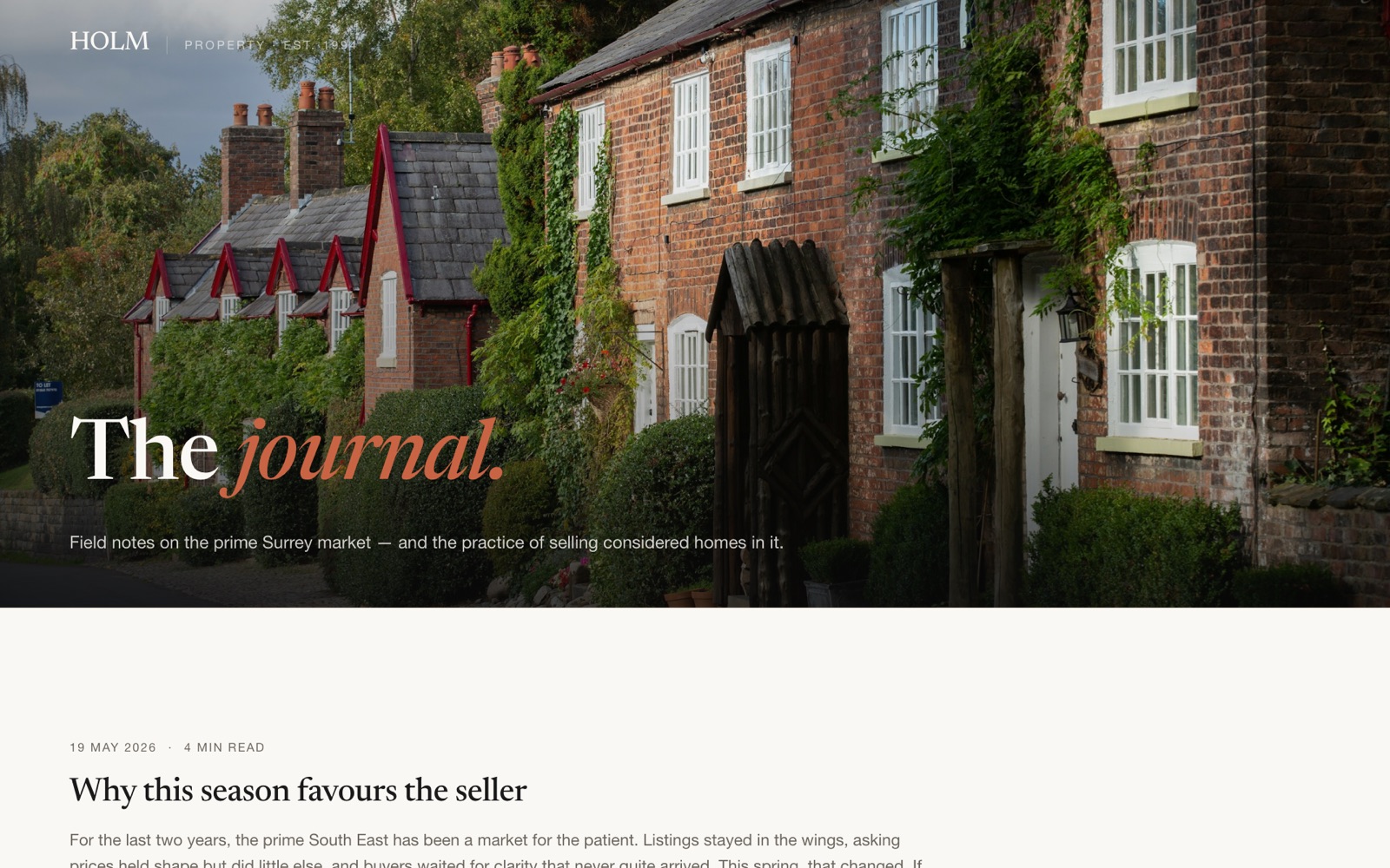 The The HOLM Journal site we built
