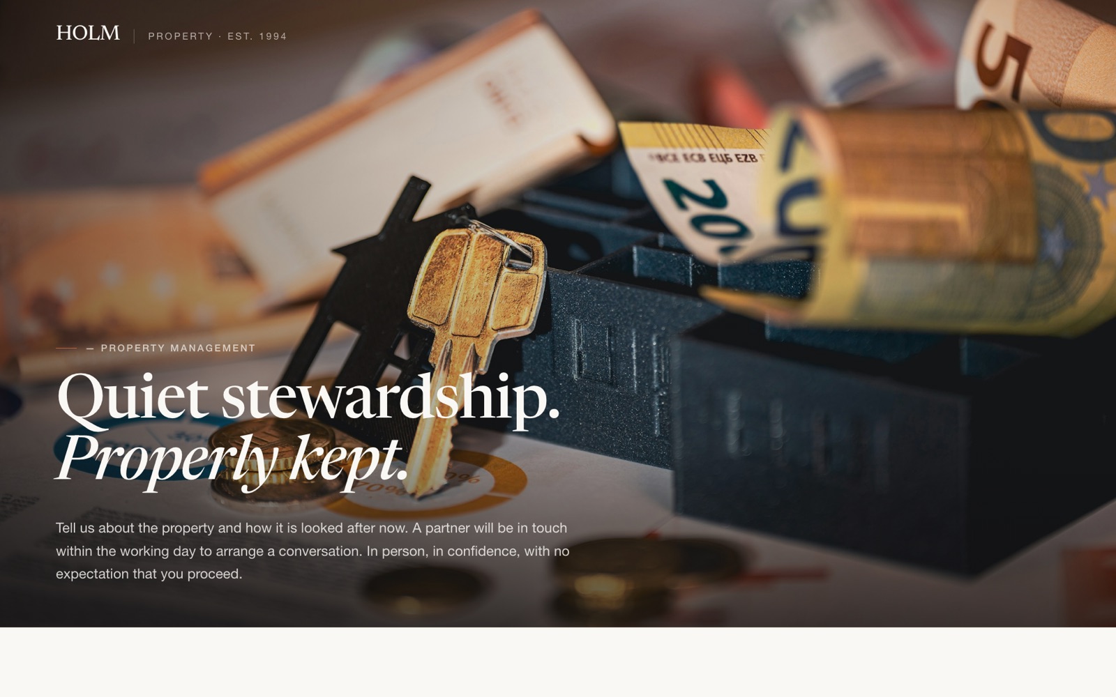The HOLM Management site we built