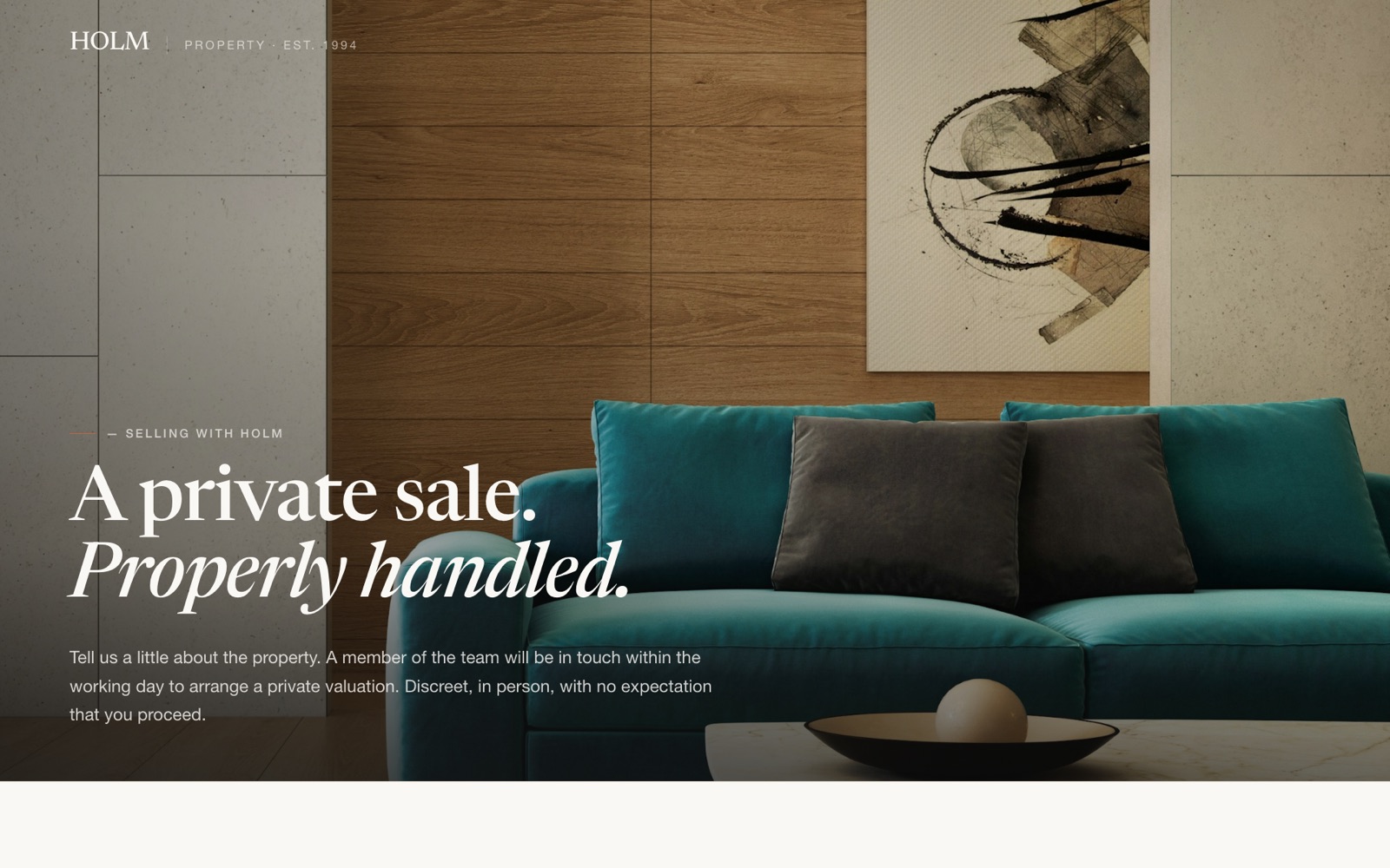 The Selling with HOLM site we built